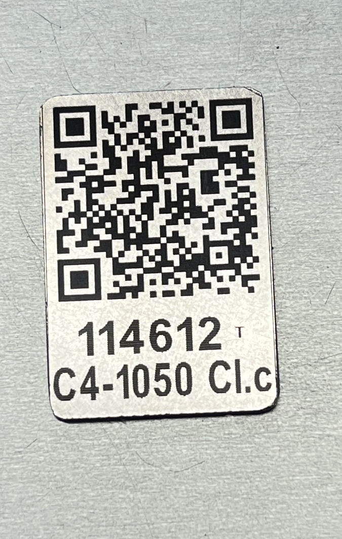 génération et gravure d'un QR code sur inox découpé sur mesure